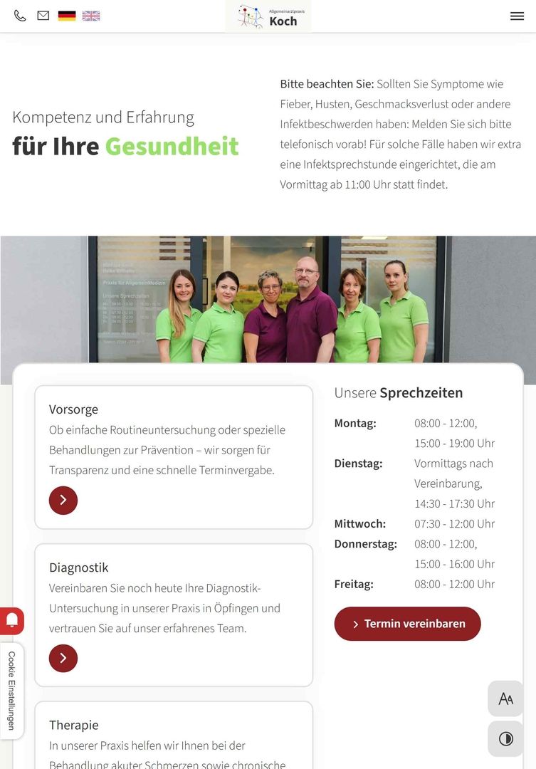 Hausarztpraxis Mathias Koch | Tablet