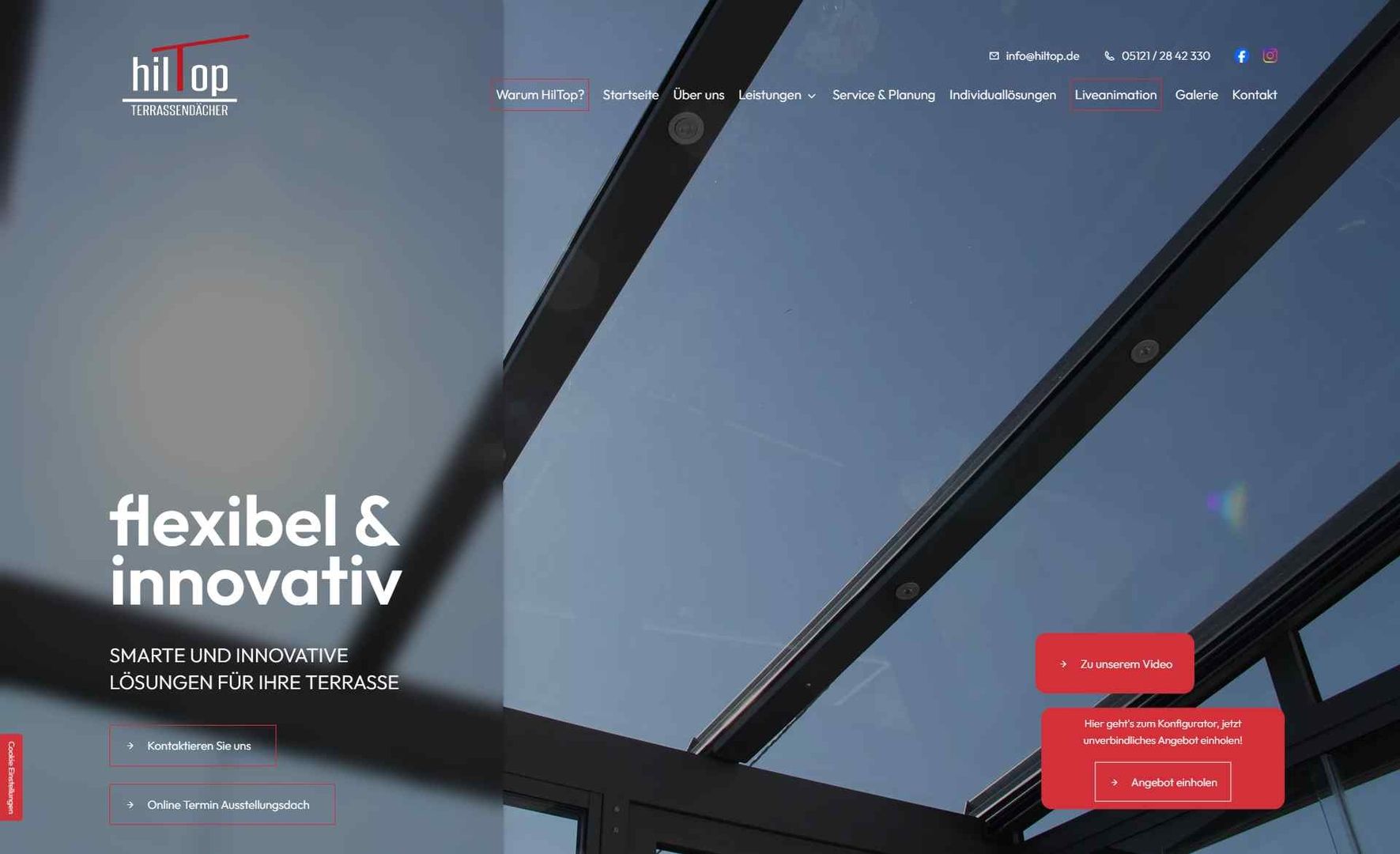 HilTop Terrassendächer | Desktop